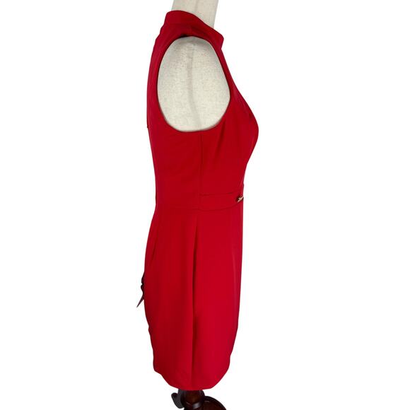 CITY STUDIO MOCK NECK SLEEVELESS SHIFT DRESS IN BRIGHT RED NWT WOMEN'S SIZE 5/6 - Picture 7 of 12